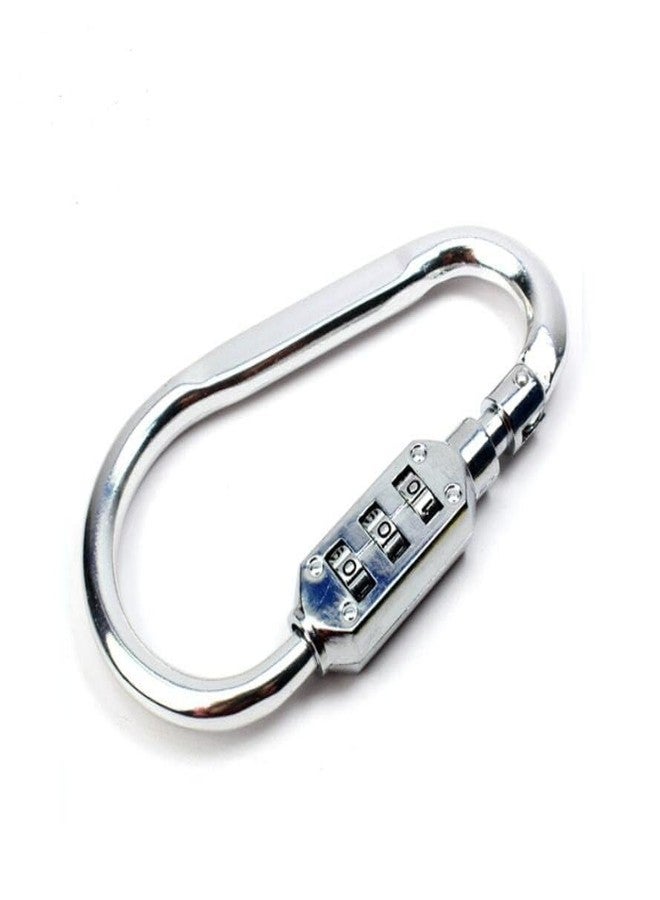 VIVITO Carabiner Hook Lock with 3 Digits Combination Lock | Resettable Code | Anti-Theft Padlock | Multi Color by VIVITO (Silver) - Image 2
